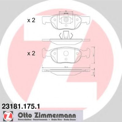 23181.175.1 ZIMMERMANN Brake System Brake Pad Set, disc brake