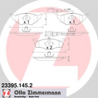 23395.145.2 ZIMMERMANN Brake System Brake Pad Set, disc brake