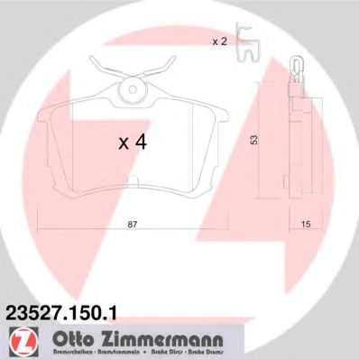 23527.150.1 ZIMMERMANN Brake System Brake Pad Set, disc brake