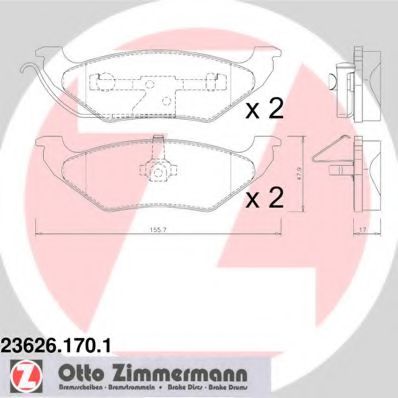23626.170.1 ZIMMERMANN Brake Pad Set, disc brake