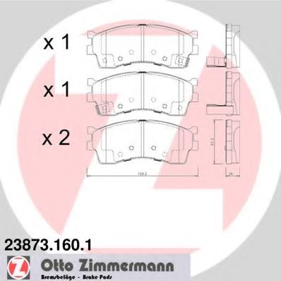 23873.160.1 ZIMMERMANN Brake Pad Set, disc brake