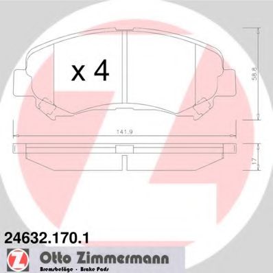 24632.170.1 ZIMMERMANN Brake System Brake Pad Set, disc brake