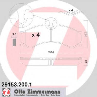 29153.200.1 ZIMMERMANN Brake System Brake Pad Set, disc brake