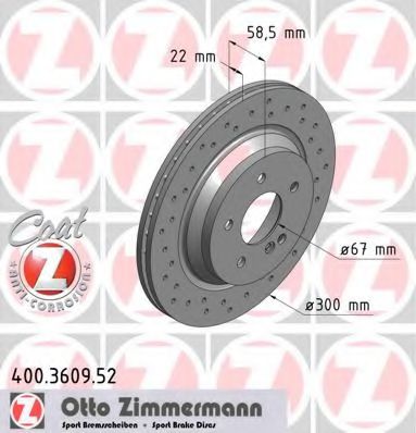 400.3609.52 ZIMMERMANN Brake System Brake Disc