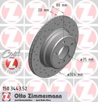 150.3443.52 ZIMMERMANN Brake System Brake Disc