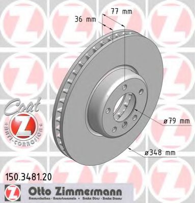 150.3481.20 ZIMMERMANN Brake System Brake Disc