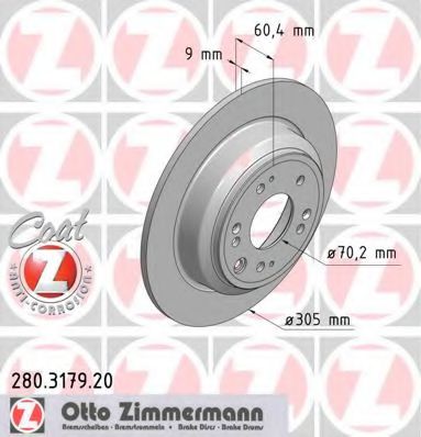 280.3179.20 ZIMMERMANN Brake Disc