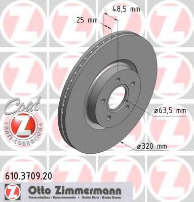 610.3709.20 ZIMMERMANN Brake System Brake Disc