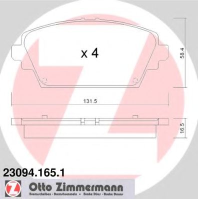 23094.165.1 ZIMMERMANN Brake System Brake Pad Set, disc brake