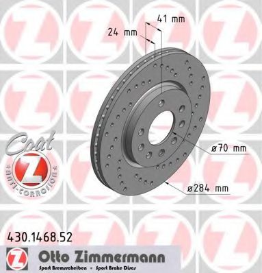 430.1468.52 ZIMMERMANN Brake System Brake Disc