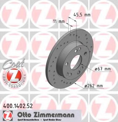 400.1402.52 ZIMMERMANN Brake System Brake Disc