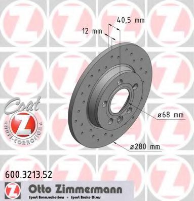 600.3213.52 ZIMMERMANN Brake System Brake Disc