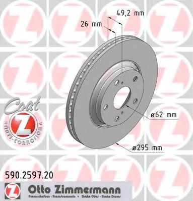 590.2597.20 ZIMMERMANN Brake System Brake Disc