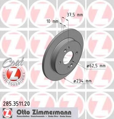 285.3511.20 ZIMMERMANN Brake Disc