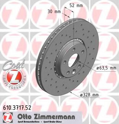 610.3717.52 ZIMMERMANN Brake System Brake Disc