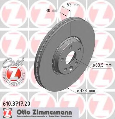 610.3717.20 ZIMMERMANN Тормозная система Тормозной диск
