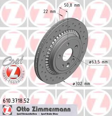610.3718.52 ZIMMERMANN Brake System Brake Disc
