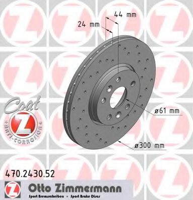 470.2430.52 ZIMMERMANN Brake System Brake Disc