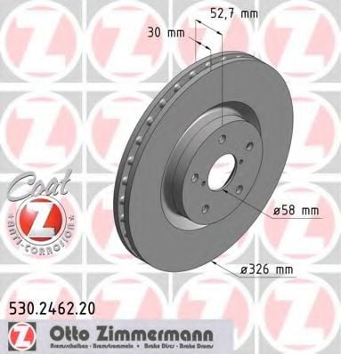 530.2462.20 ZIMMERMANN Brake System Brake Disc