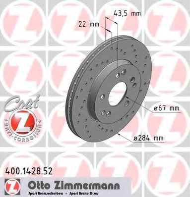 400.1428.52 ZIMMERMANN Brake System Brake Disc