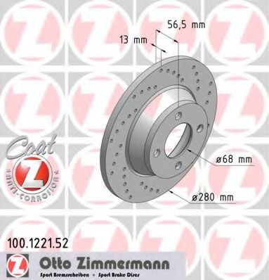 100.1221.52 ZIMMERMANN Brake System Brake Disc