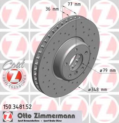 150.3481.52 ZIMMERMANN Brake System Brake Disc