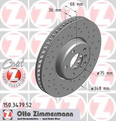 150.3479.52 ZIMMERMANN Brake System Brake Disc