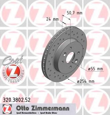 320.3802.52 ZIMMERMANN Brake System Brake Disc