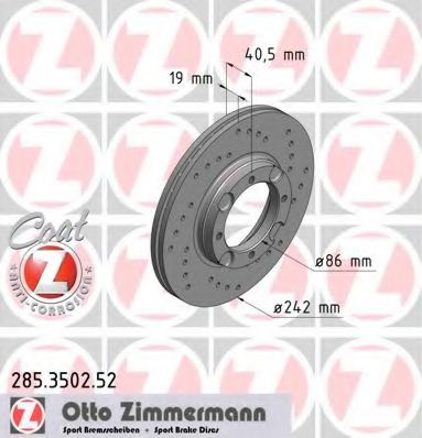 285.3502.52 ZIMMERMANN Brake System Brake Disc