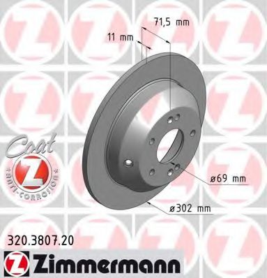 320.3807.20 ZIMMERMANN Тормозная система Тормозной диск