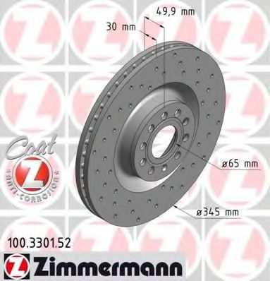 100.3301.52 ZIMMERMANN Brake System Brake Disc
