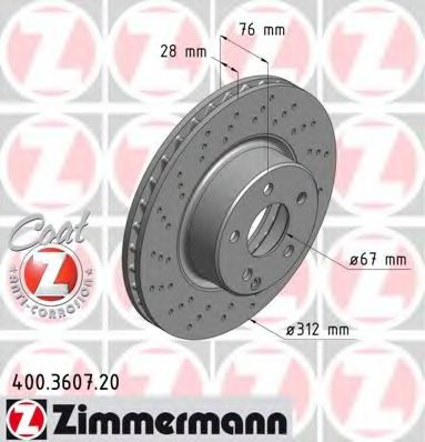 400.3607.20 ZIMMERMANN Brake System Brake Disc