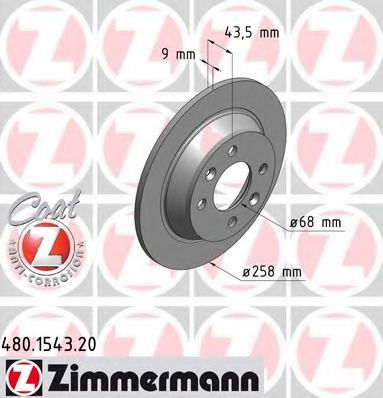 480.1543.20 ZIMMERMANN Brake System Brake Disc
