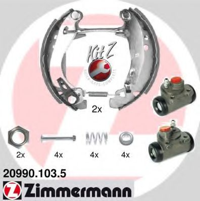 20990.103.5 ZIMMERMANN Brake System Brake Shoe Set