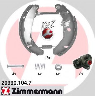 20990.104.7 ZIMMERMANN Brake System Brake Shoe Set