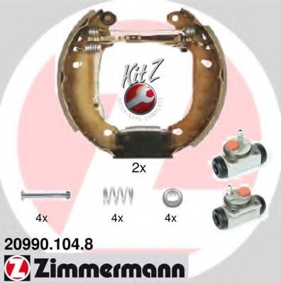 20990.104.8 ZIMMERMANN Brake System Brake Shoe Set