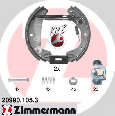20990.105.3 ZIMMERMANN Brake System Brake Shoe Set