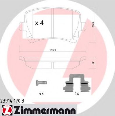 23914.170.3 ZIMMERMANN Brake Pad Set, disc brake