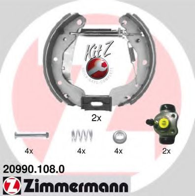 20990.108.0 ZIMMERMANN Brake System Brake Shoe Set