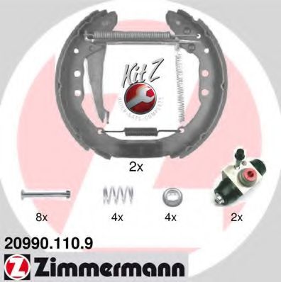 20990.110.9 ZIMMERMANN Brake System Brake Shoe Set