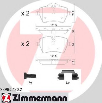 23984.180.2 ZIMMERMANN Brake System Brake Pad Set, disc brake