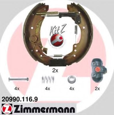 20990.116.9 ZIMMERMANN Brake System Brake Shoe Set