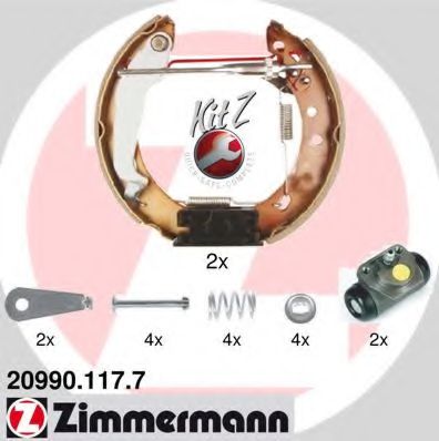 20990.117.7 ZIMMERMANN Brake System Brake Shoe Set