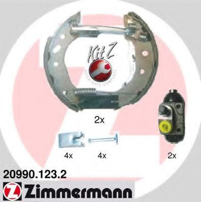 20990.123.2 ZIMMERMANN Brake System Brake Shoe Set