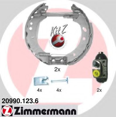20990.123.6 ZIMMERMANN Brake System Brake Shoe Set