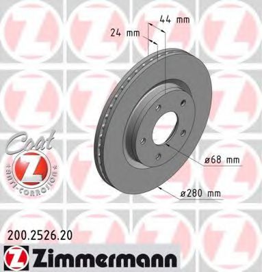 200.2526.20 ZIMMERMANN Brake System Brake Disc