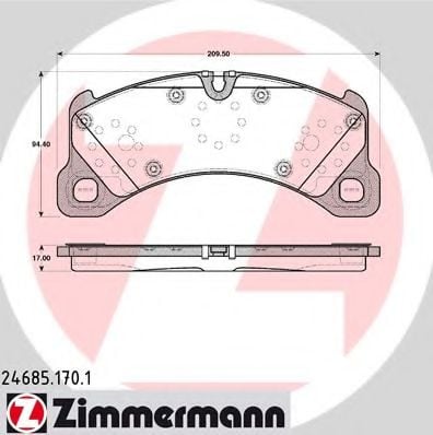 24685.170.1 ZIMMERMANN Brake System Brake Pad Set, disc brake