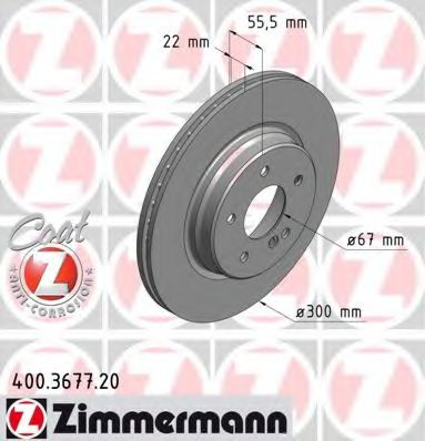 400.3677.20 ZIMMERMANN Brake System Brake Disc