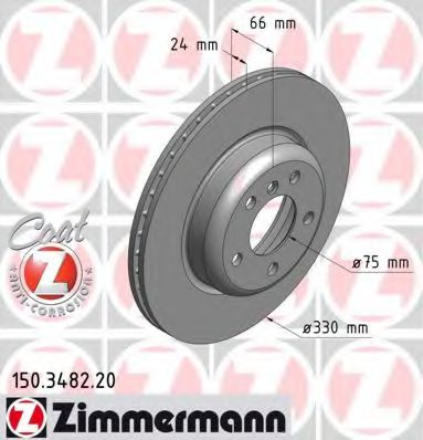 150.3482.20 ZIMMERMANN Brake System Brake Disc
