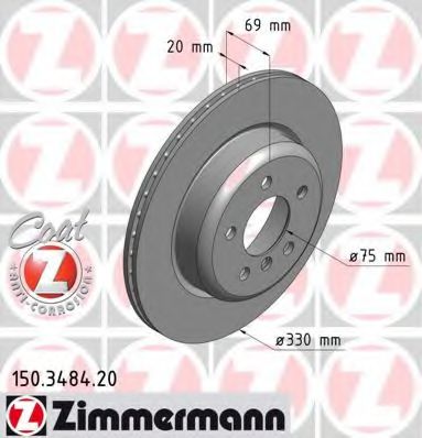 150.3484.20 ZIMMERMANN Brake System Brake Disc